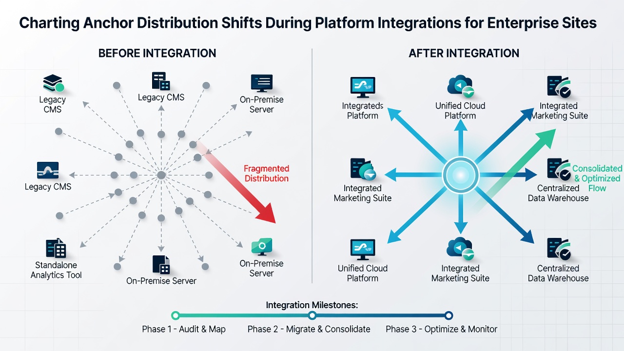 Graph illustrating anchor text proportion changes post platform integration